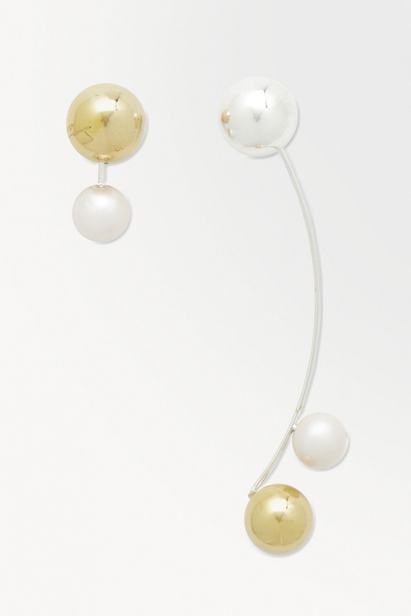 Dámské Náušnice COS The Sphere Pearl Stříbrné | SOAV-32950