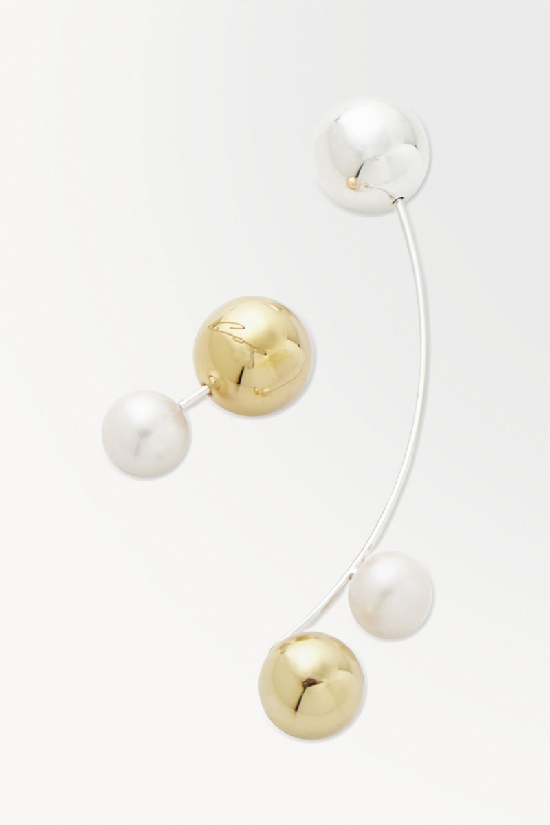 Dámské Náušnice COS The Sphere Pearl Stříbrné | ZDVG-03126