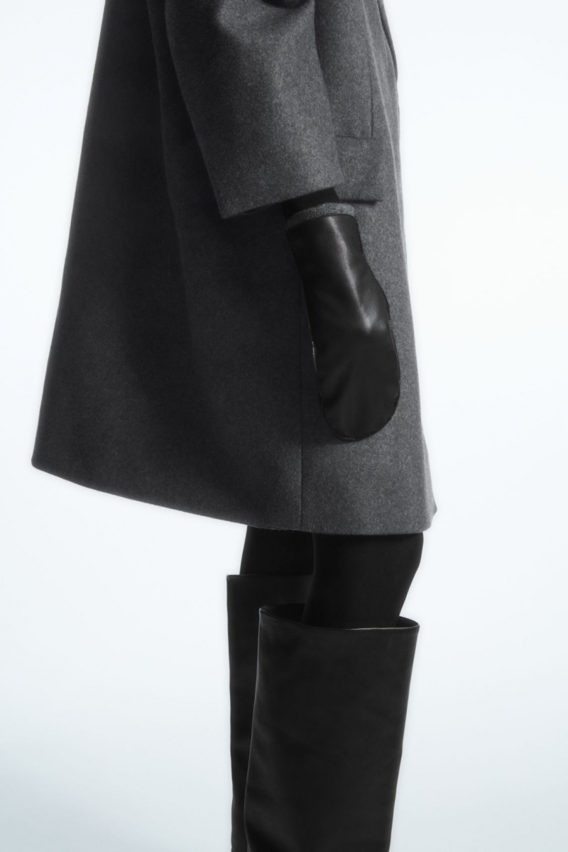 Dámské Palčáky COS Cashmere-Podšité Læder Černé Hnědé | NXRZ-83691