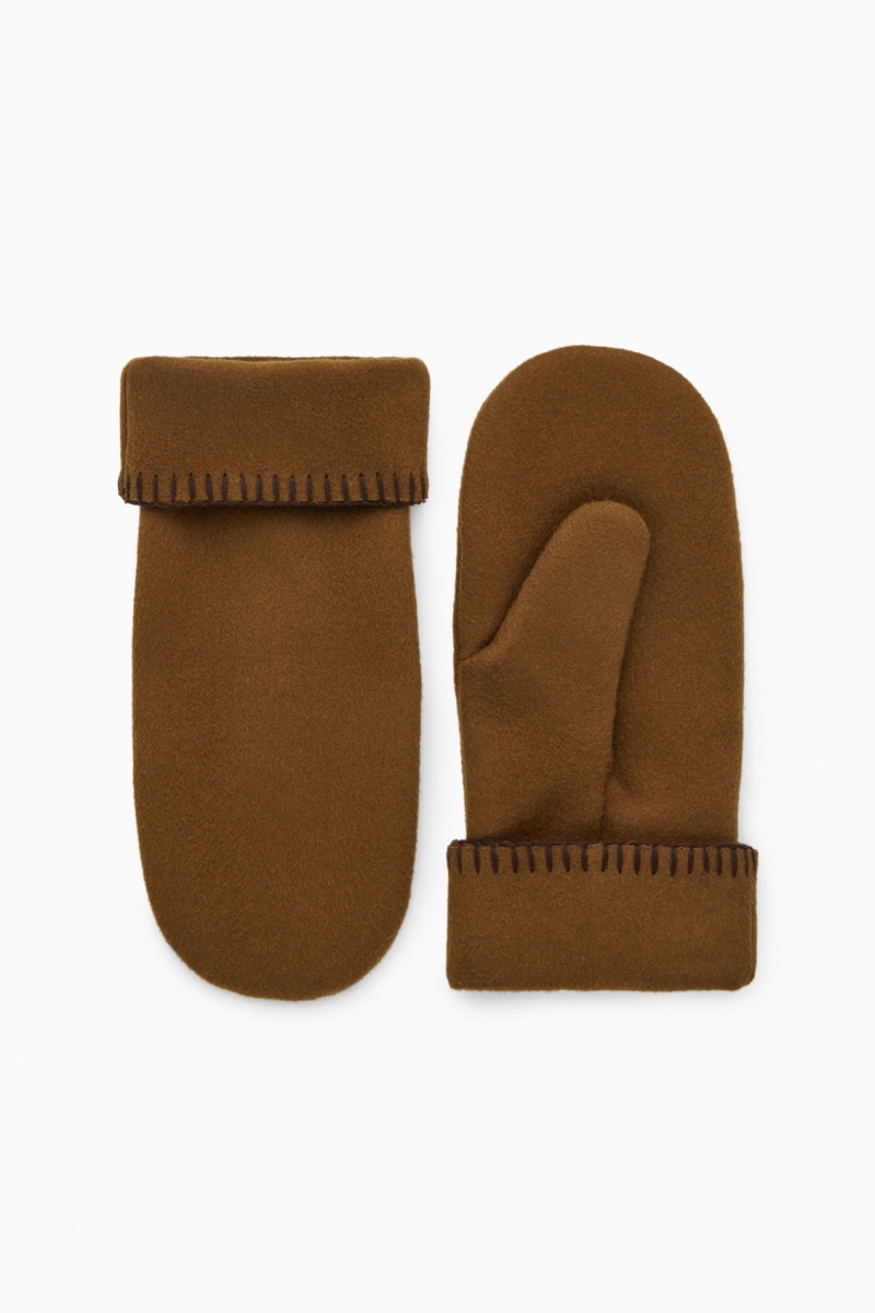 Dámské Palčáky COS Vlna-Blend Hnědé | TAYP-26493