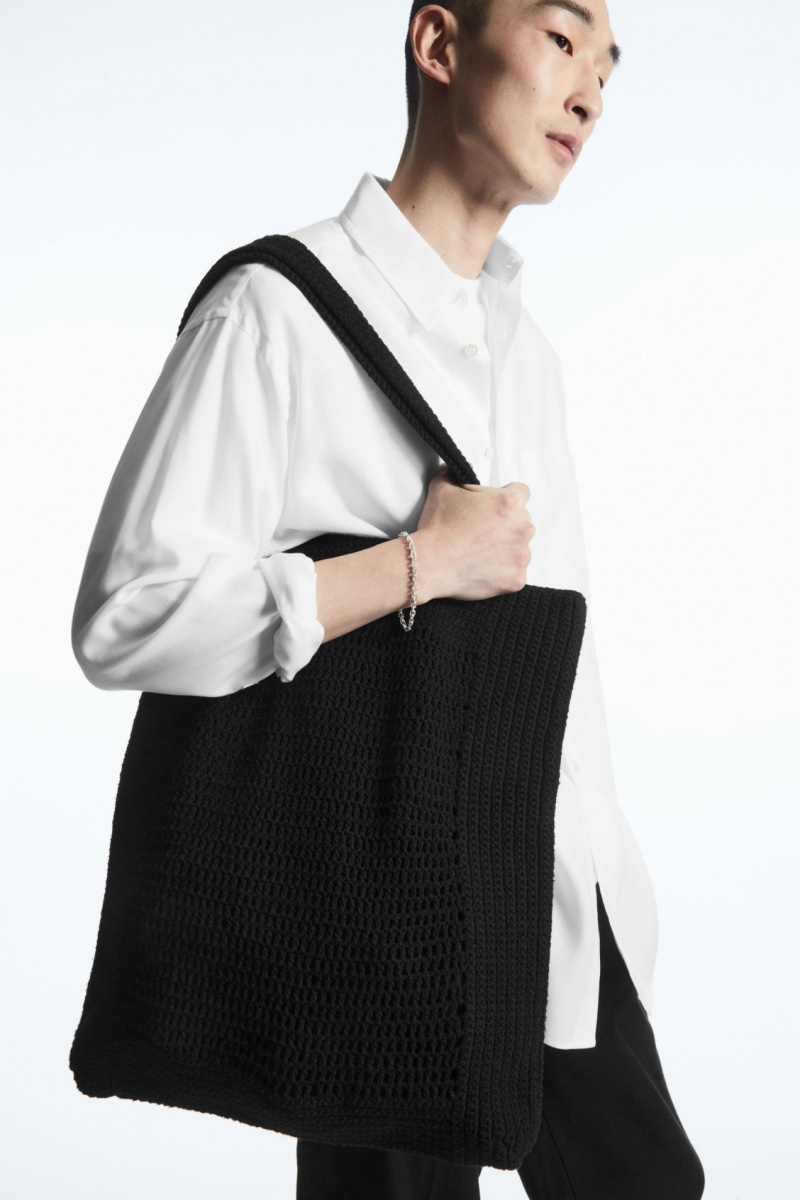 Dámské Přebalovací Tašky COS Oversized Crochet Černé | HQBJ-19658