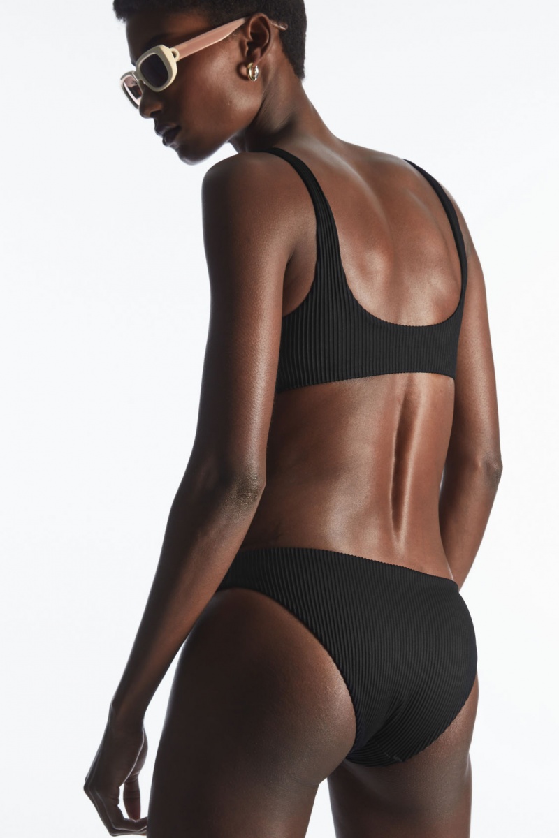 Dámské Plavky COS Classic Žebrovaný Bikiny Briefs Černé | WMZQ-23190