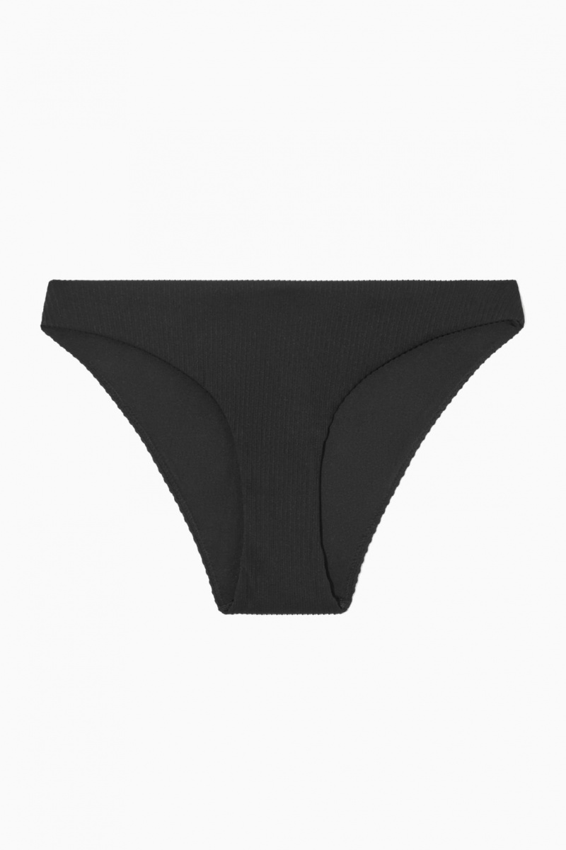 Dámské Plavky COS Classic Žebrovaný Bikiny Briefs Černé | WMZQ-23190