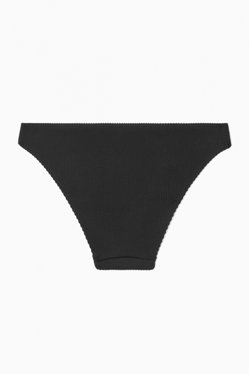 Dámské Plavky COS Classic Žebrovaný Bikiny Briefs Černé | WMZQ-23190