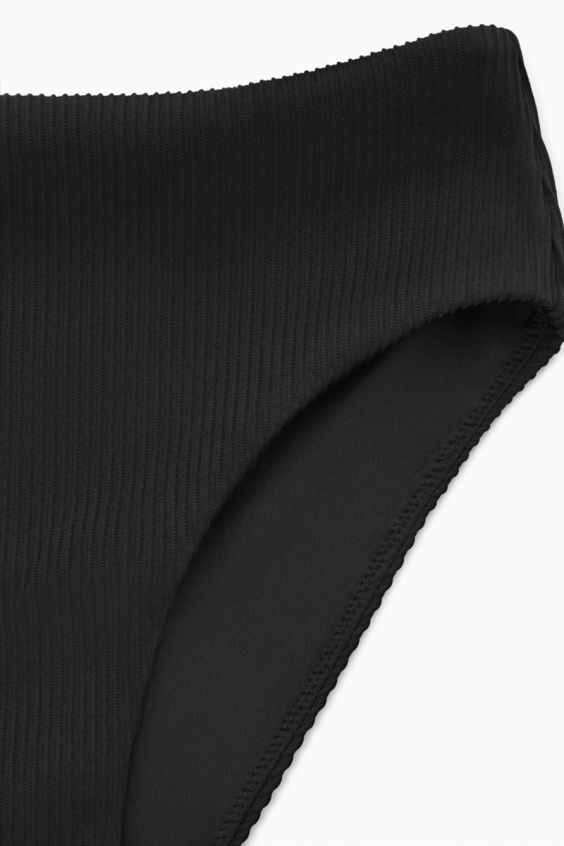 Dámské Plavky COS High-Waisted Žebrovaný Bikiny Briefs Černé | XPHI-50421