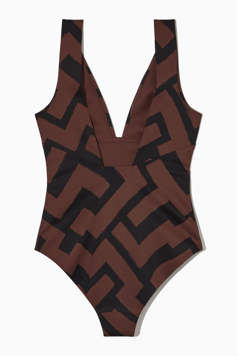Dámské Plavky COS Open-Back Plunge Hnědé | YJMI-38940