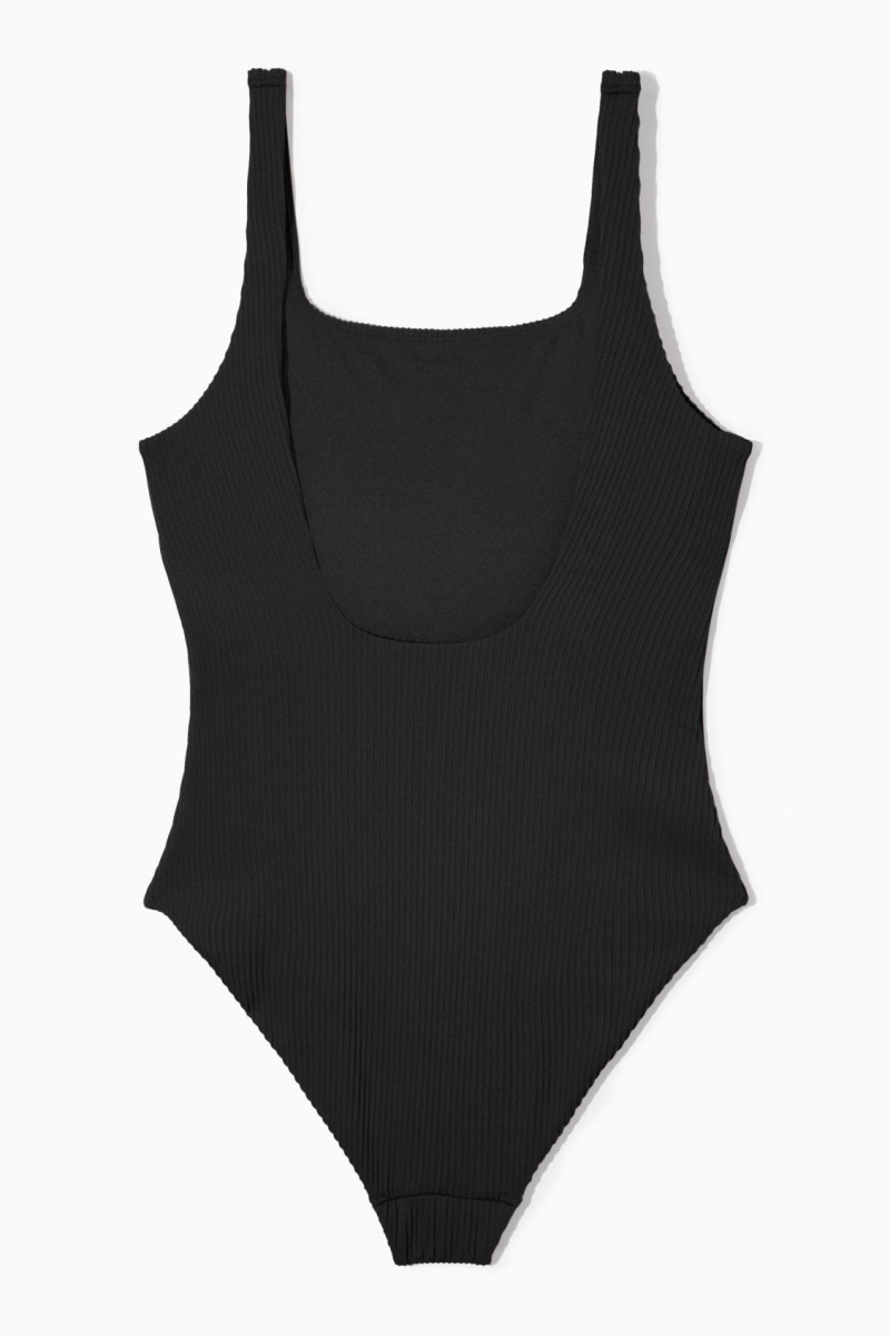 Dámské Plavky COS Square-Neck Žebrovaný Černé | EYBQ-21076
