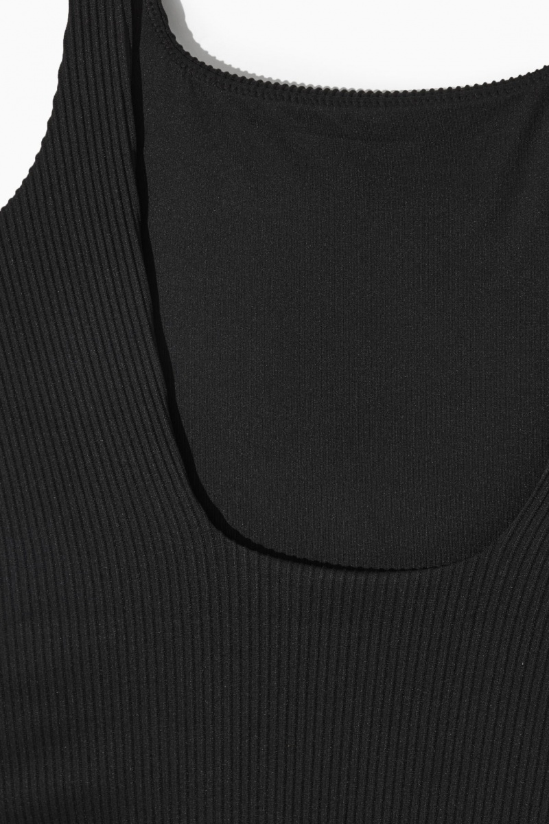 Dámské Plavky COS Square-Neck Žebrovaný Černé | EYBQ-21076