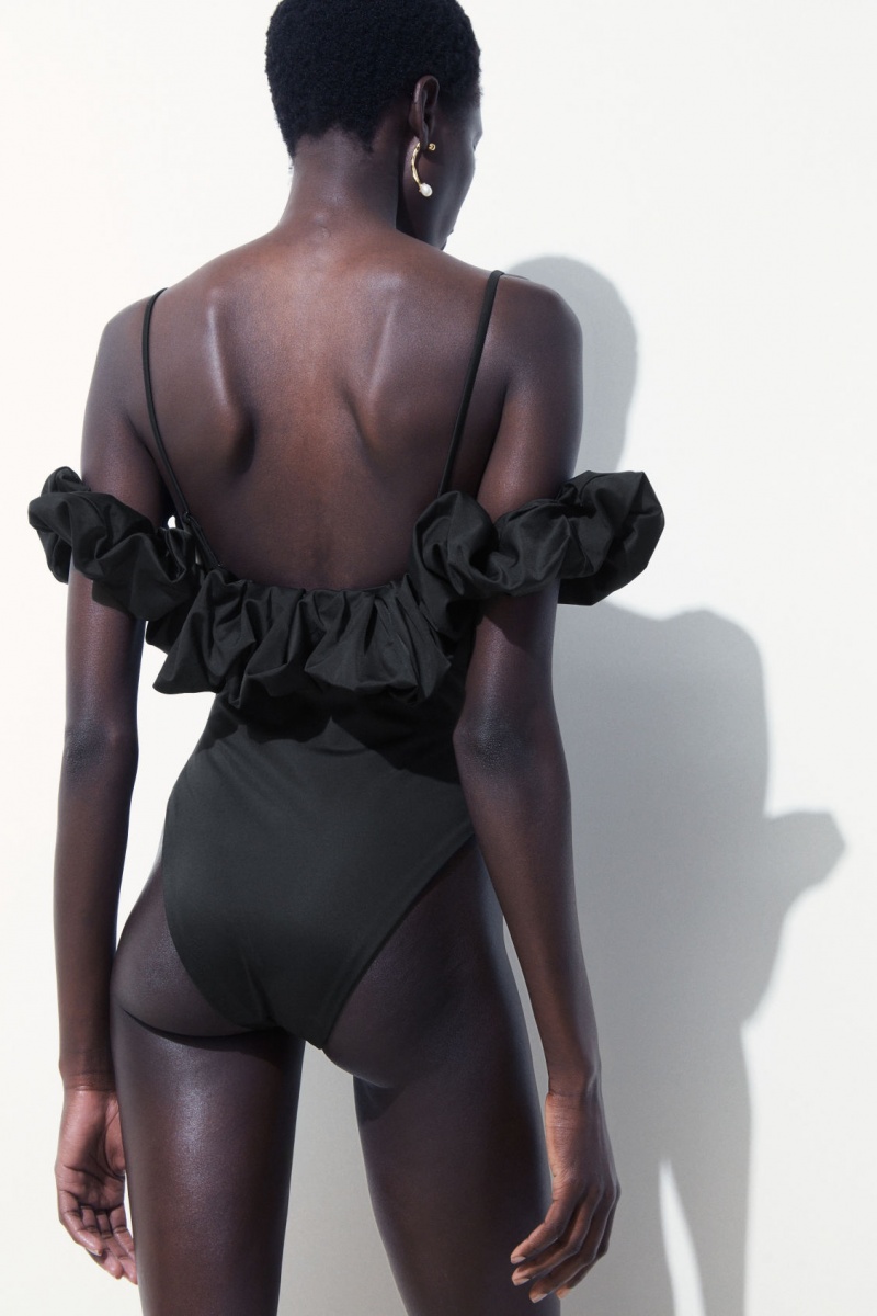 Dámské Plavky COS The Ruffled Černé | CGYL-06458