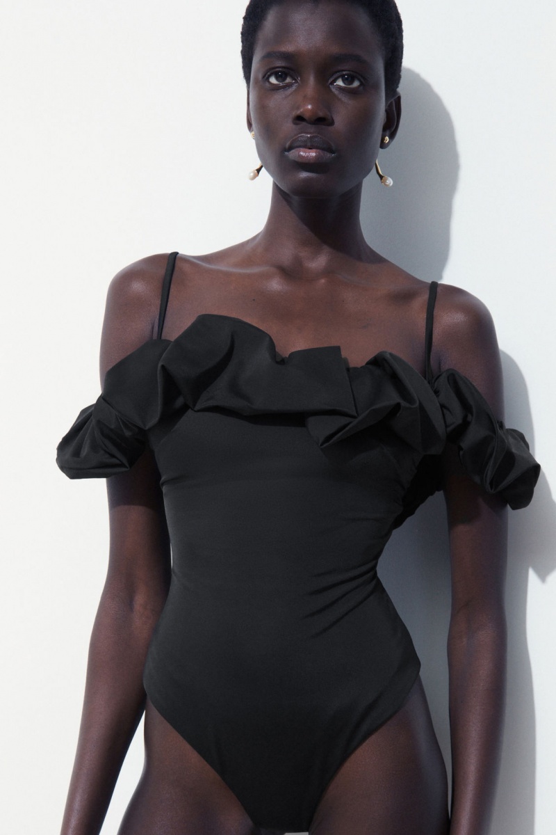 Dámské Plavky COS The Ruffled Černé | CGYL-06458