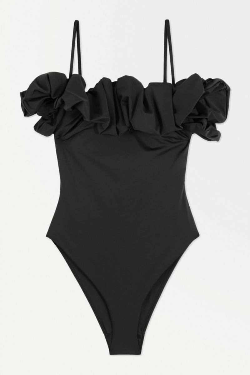 Dámské Plavky COS The Ruffled Černé | CGYL-06458