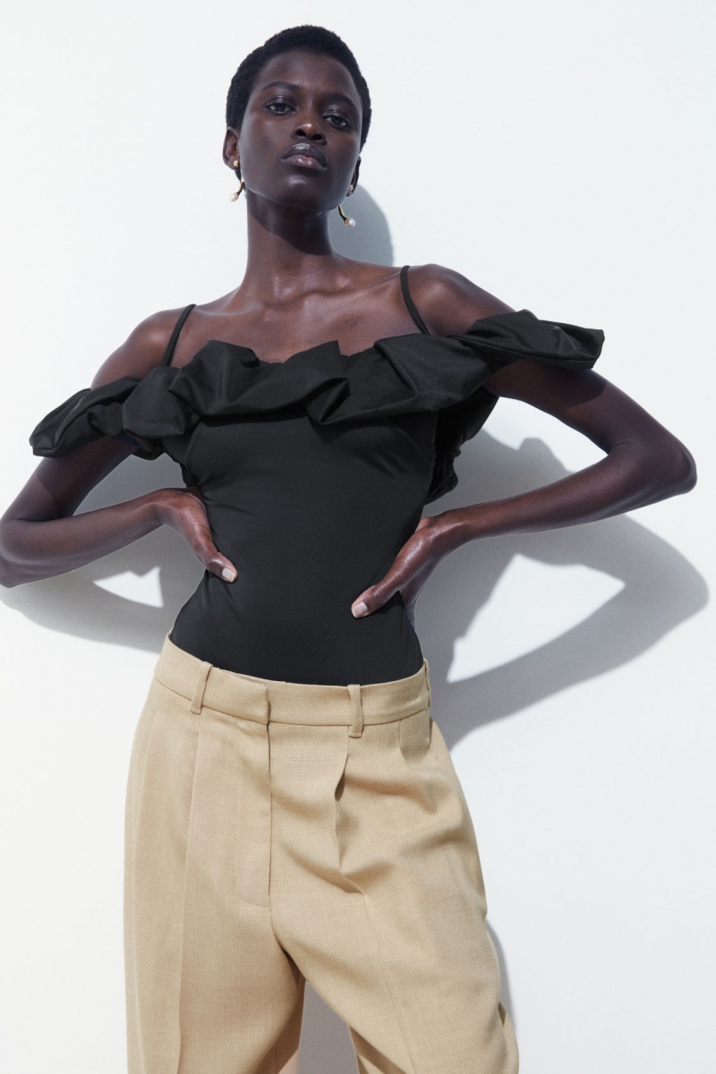 Dámské Plavky COS The Ruffled Černé | CGYL-06458