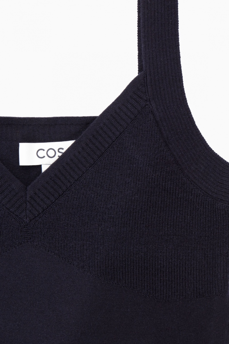 Dámské Podprsenky COS Pletené V-Neck Bralette Tmavě Blankyt | TEHI-14568
