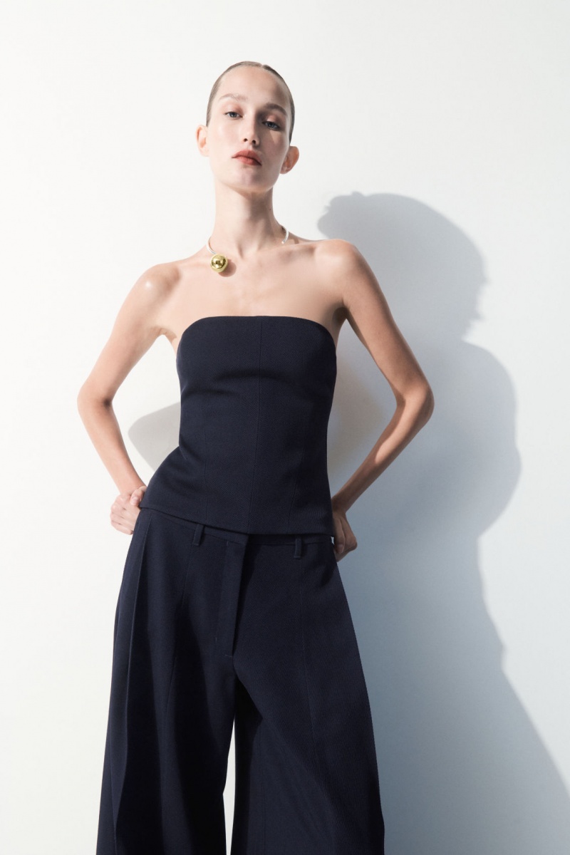 Dámské Podprsenky COS The Vlna Bandeau Tmavě Blankyt | XREV-98301