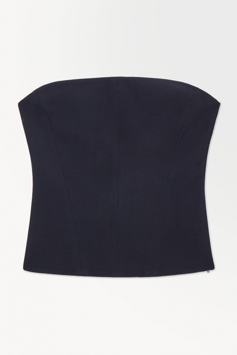 Dámské Podprsenky COS The Vlna Bandeau Tmavě Blankyt | XREV-98301