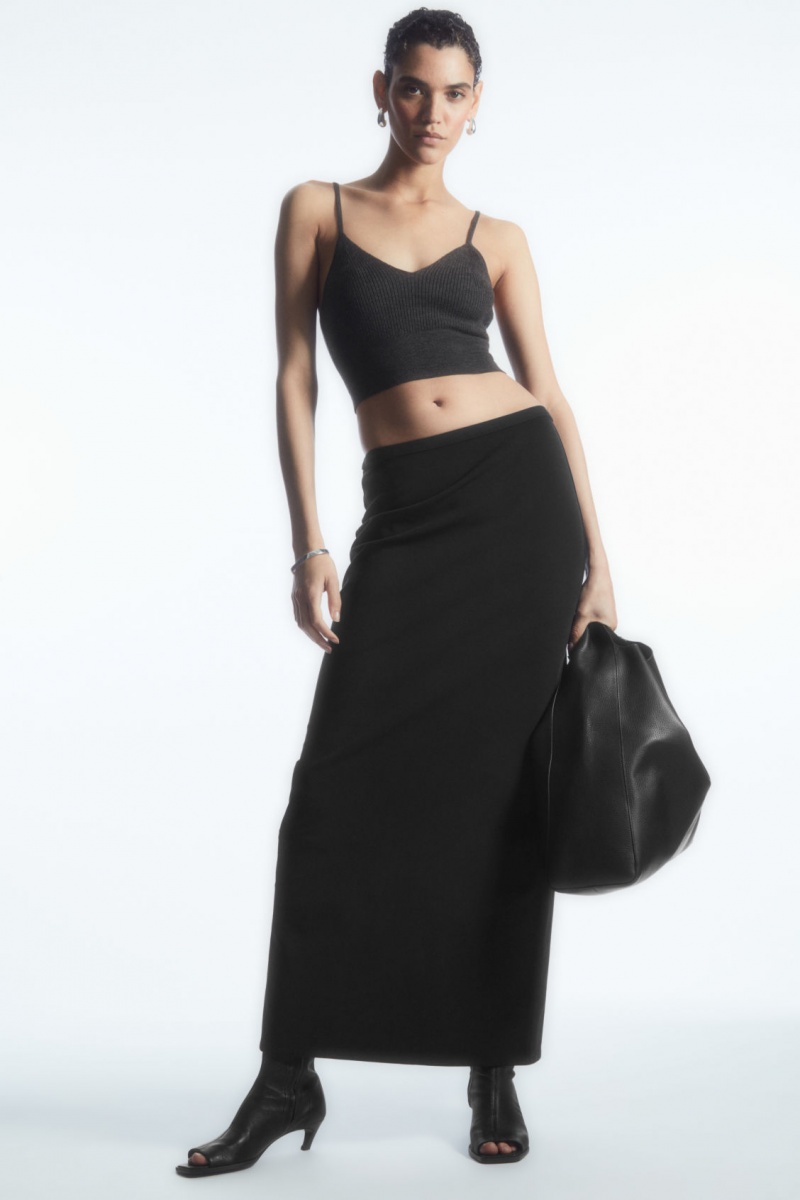 Dámské Podprsenky COS Žebrovaný-Knit Merino Vlna Bralette Tmavě Šedé | LIAM-28763