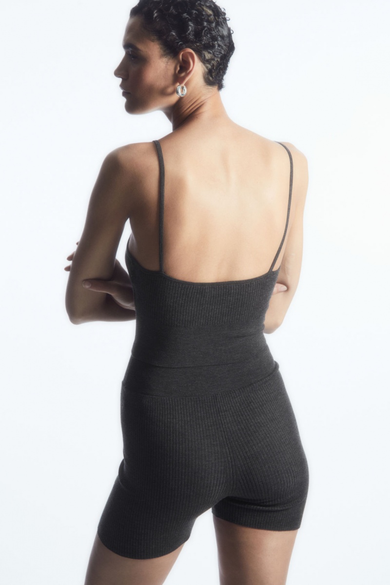 Dámské Podprsenky COS Žebrovaný-Knit Merino Vlna Bralette Tmavě Šedé | LIAM-28763