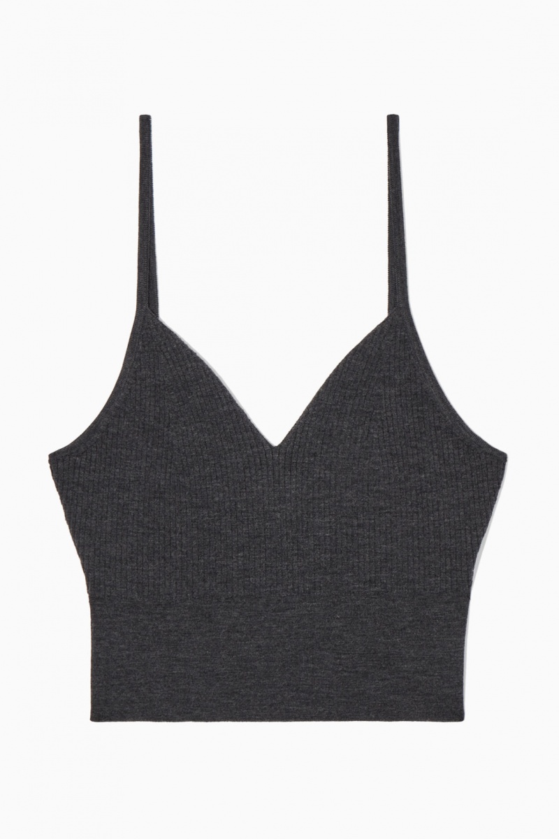 Dámské Podprsenky COS Žebrovaný-Knit Merino Vlna Bralette Tmavě Šedé | LIAM-28763