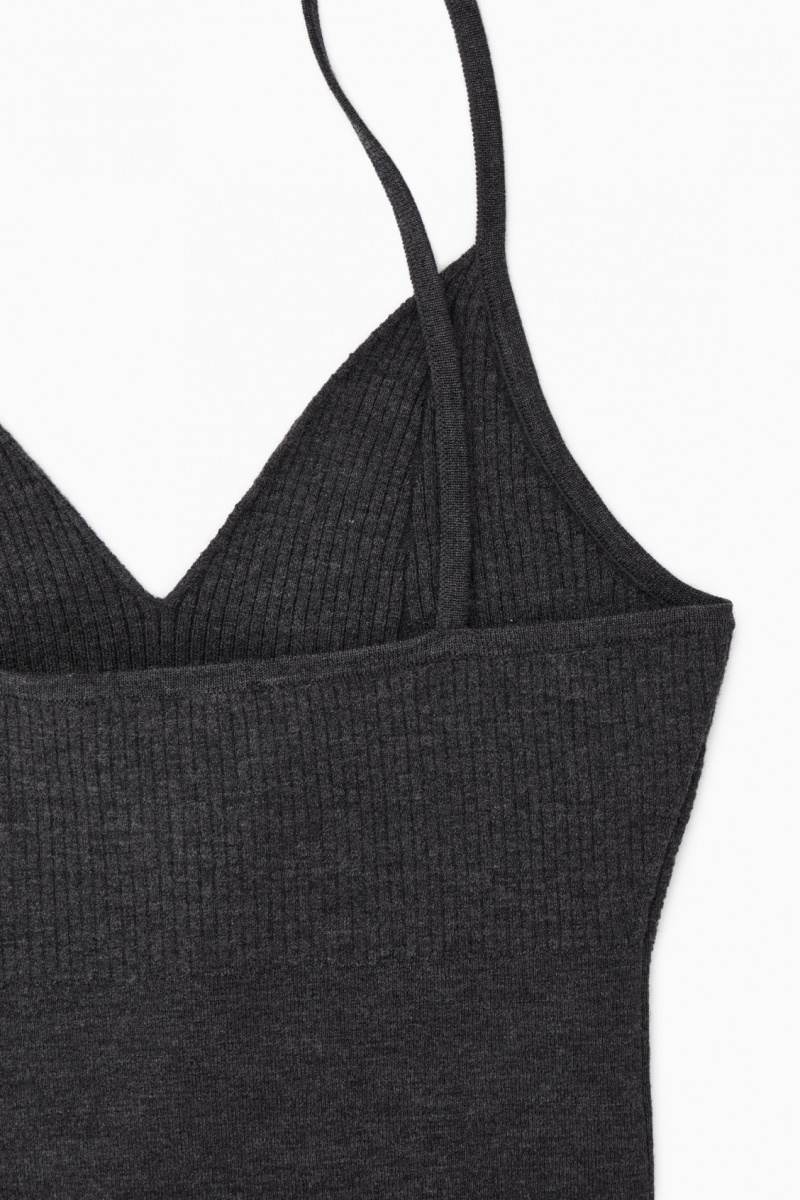 Dámské Podprsenky COS Žebrovaný-Knit Merino Vlna Bralette Tmavě Šedé | LIAM-28763