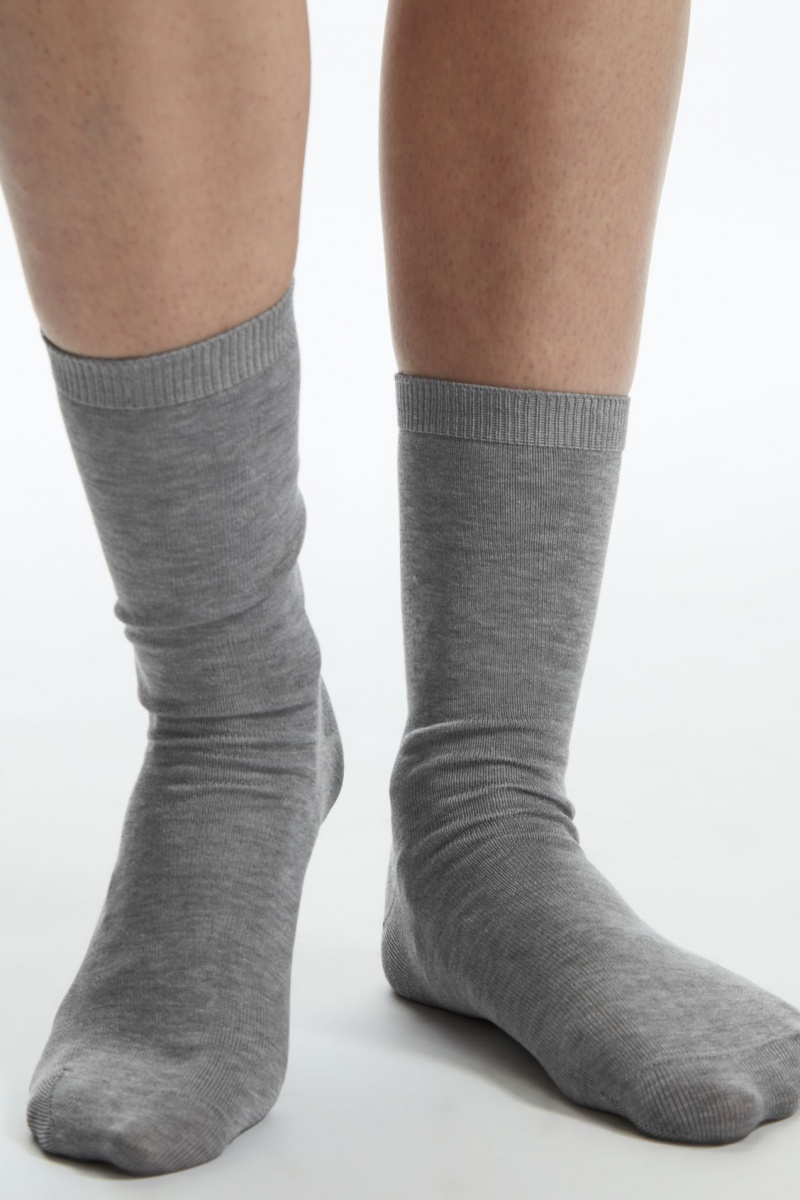 Dámské Ponožky COS 2-Pack Mercerised Bavlněné Tmavě Blankyt Šedé | ZGWN-70964