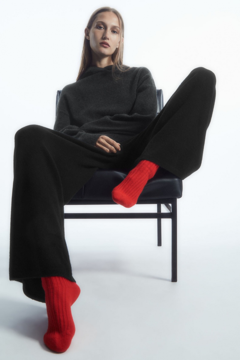 Dámské Ponožky COS Žebrovaný Cashmere Světle Červené | TGCQ-42178