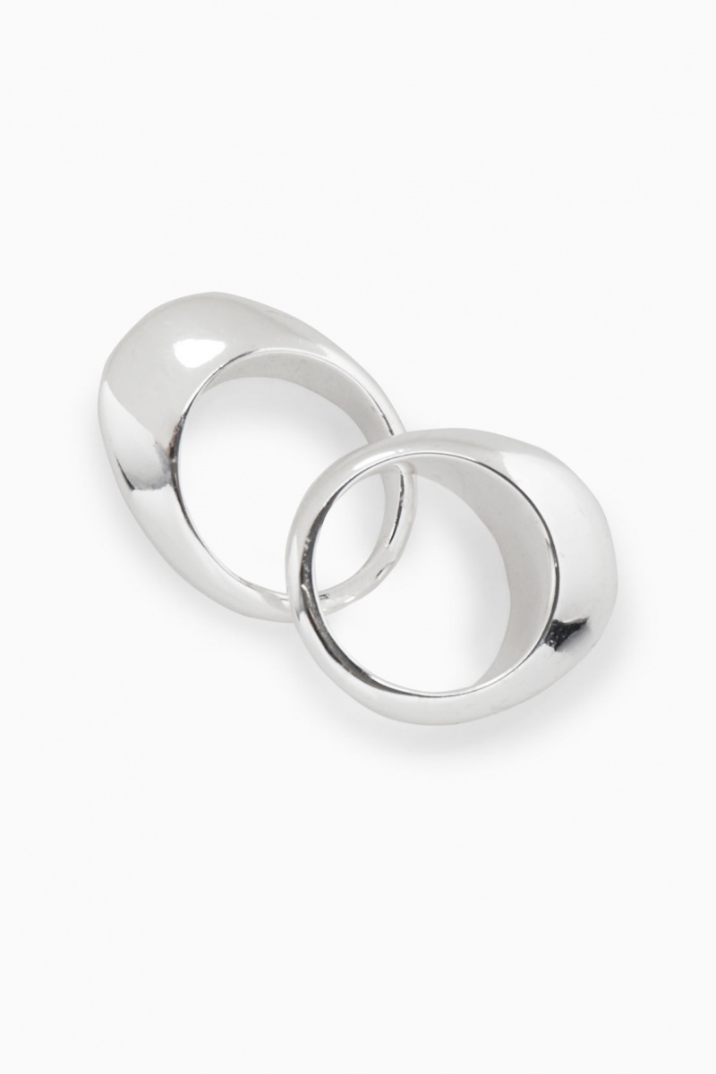 Dámské Prsteny COS Two-Pack Domed Stříbrné | FYSU-06437