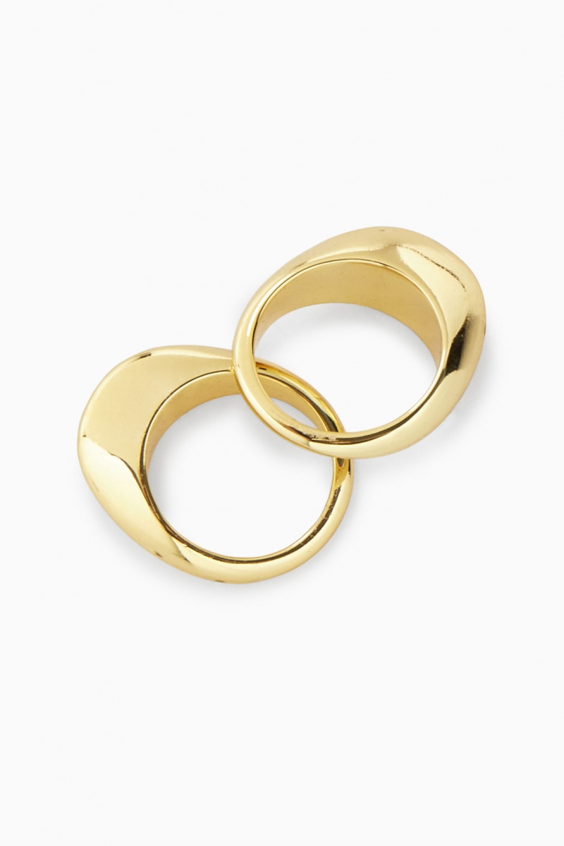 Dámské Prsteny COS Two-Pack Domed Zlaté | FAEL-28160