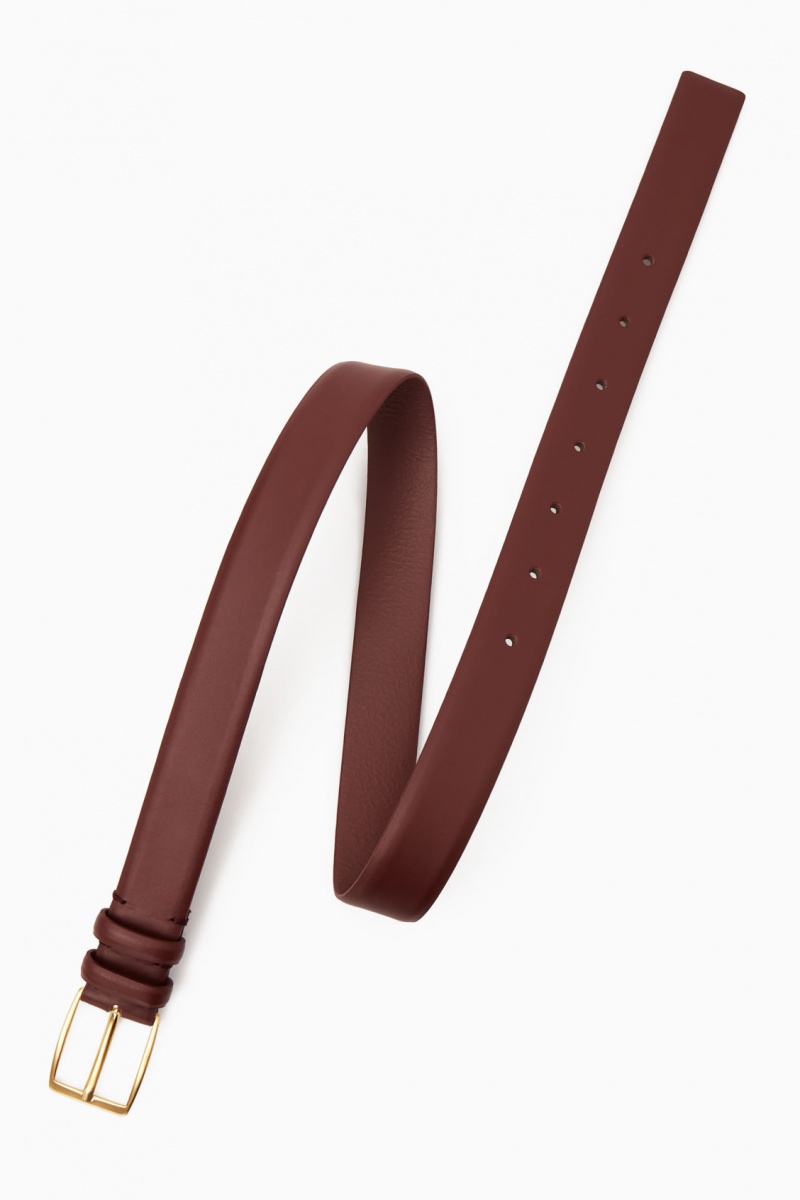 Dámské Pásky COS Classic Læder Hnědé | HRDN-29371