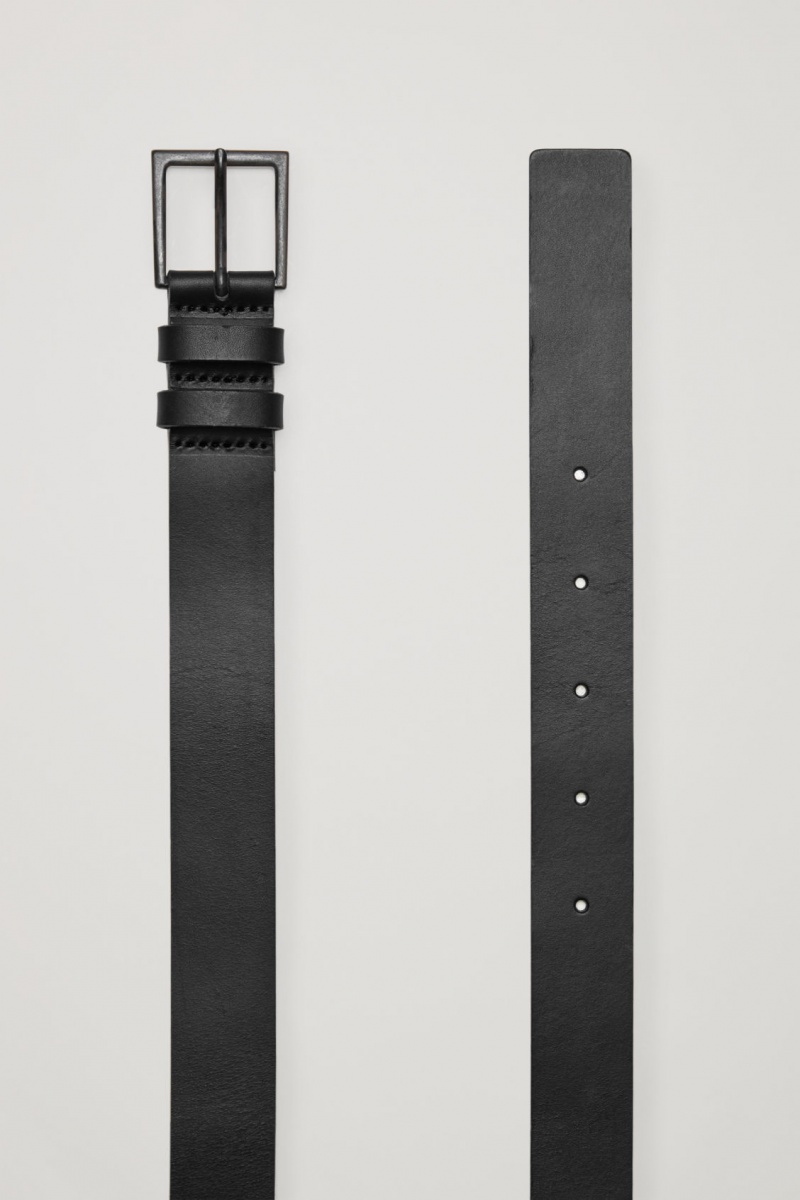 Dámské Pásky COS Classic Læder Černé | VZHR-67940