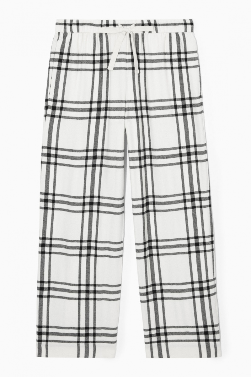 Dámské Pyžama COS Checked Flannel Pajama Set Bílé Černé | VARN-25746