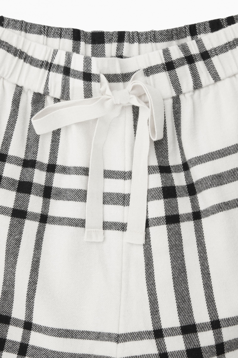 Dámské Pyžama COS Checked Flannel Pajama Set Bílé Černé | VARN-25746