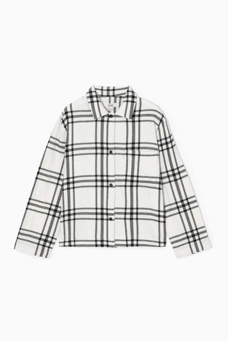 Dámské Pyžama COS Checked Flannel Pajama Set Bílé Černé | VARN-25746