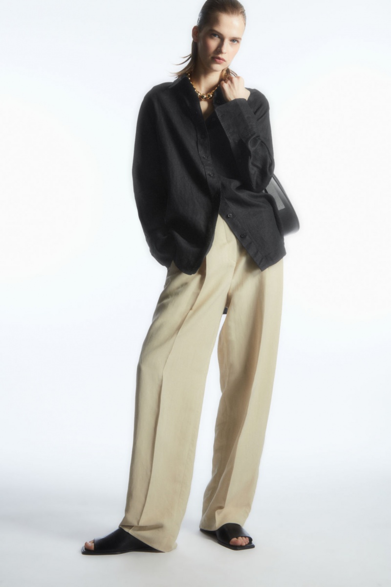 Dámské Sandály COS Læder Slingback Černé | IFLV-26957