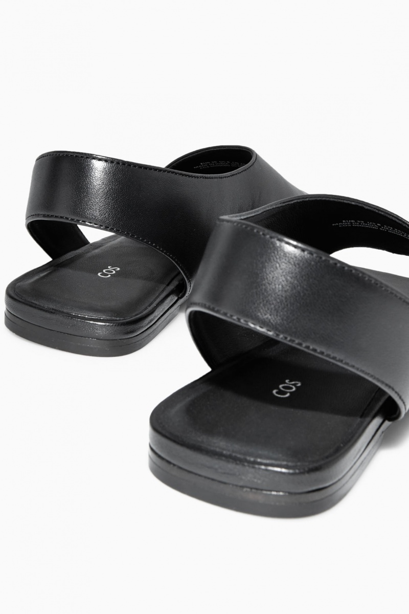 Dámské Sandály COS Læder Slingback Černé | IFLV-26957