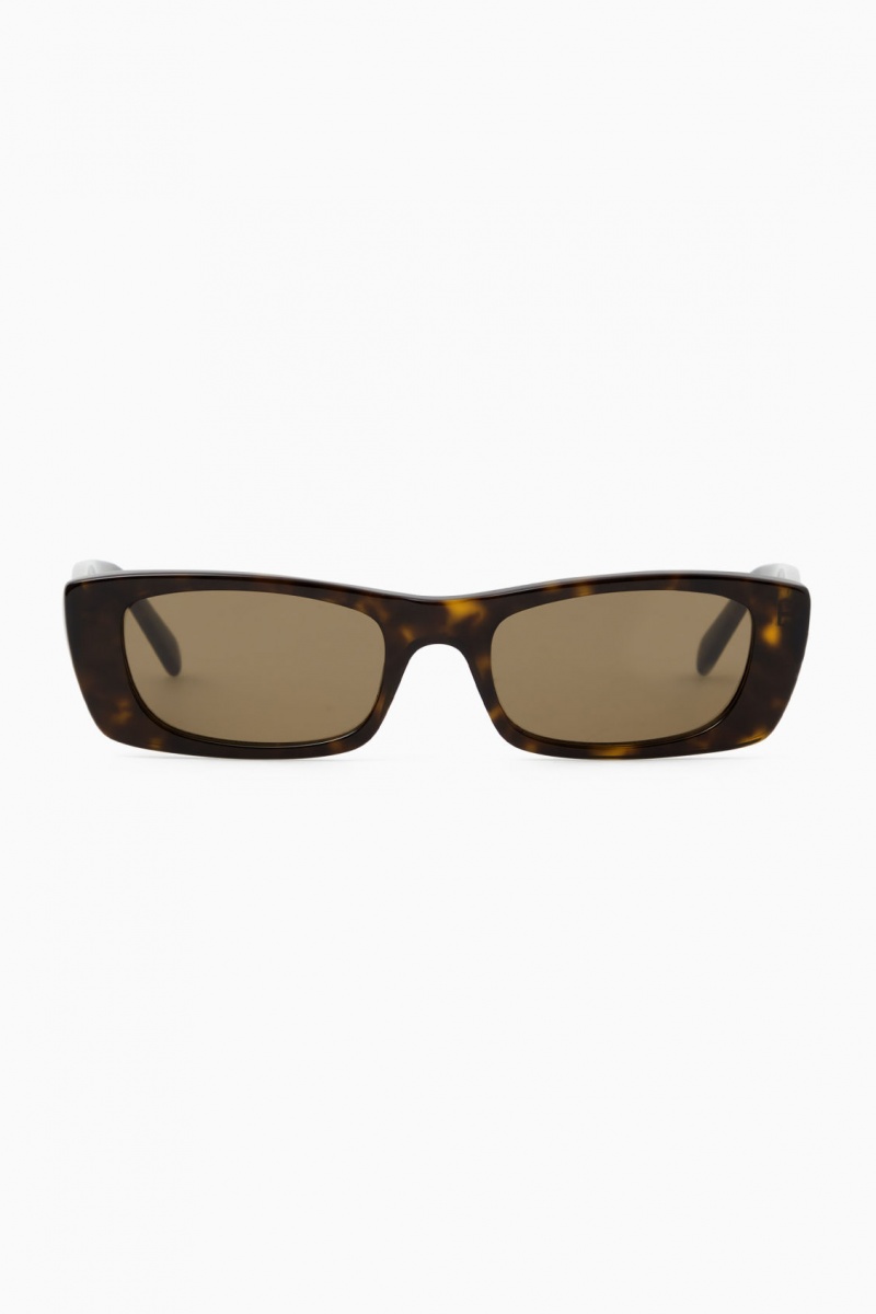 Dámské Sluneční Brýle COS Narrow Cat-Eye Hnědé | ULPE-51896