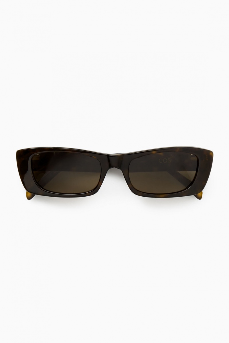 Dámské Sluneční Brýle COS Narrow Cat-Eye Hnědé | ULPE-51896