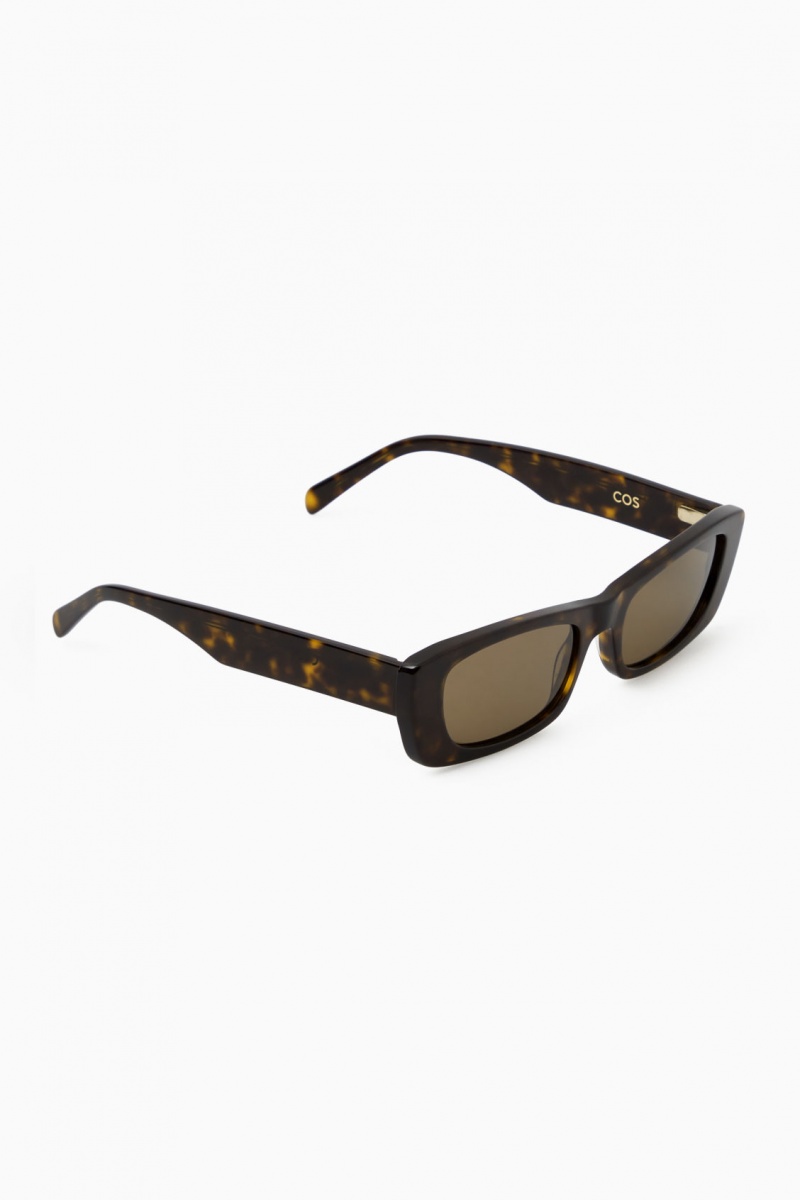 Dámské Sluneční Brýle COS Narrow Cat-Eye Hnědé | ULPE-51896