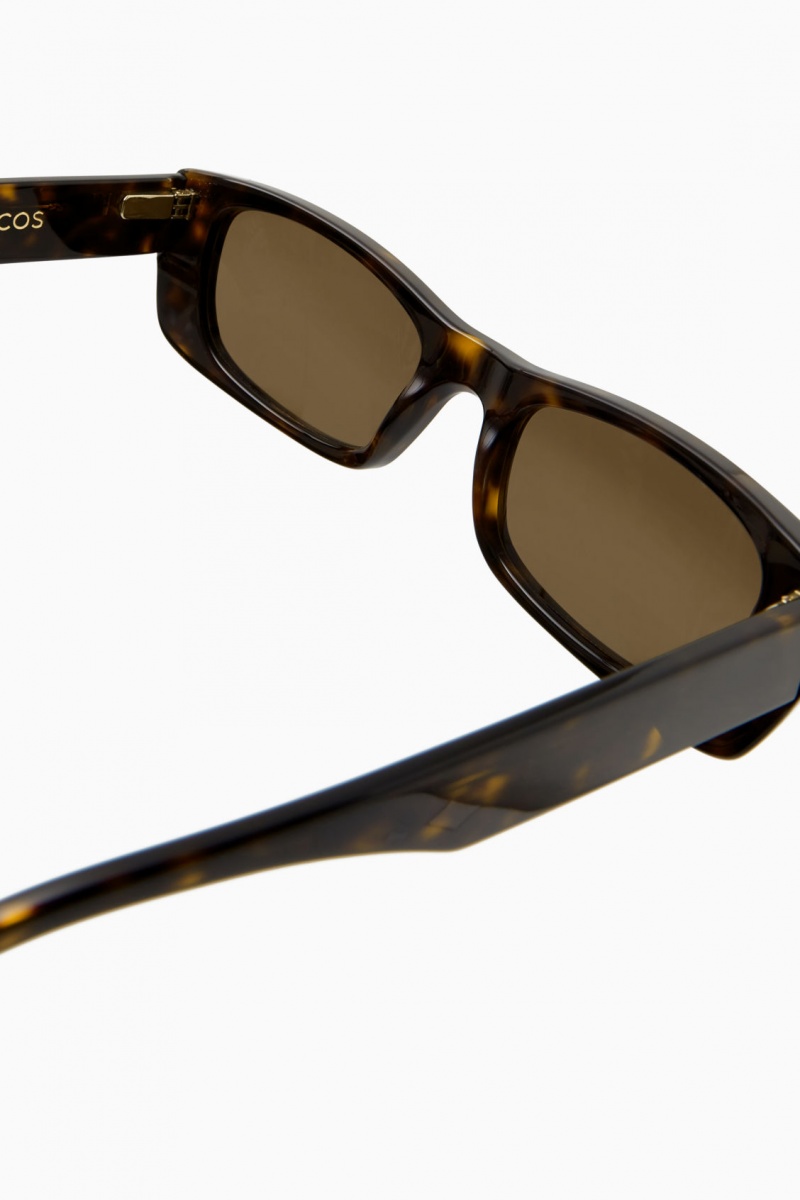 Dámské Sluneční Brýle COS Narrow Cat-Eye Hnědé | ULPE-51896