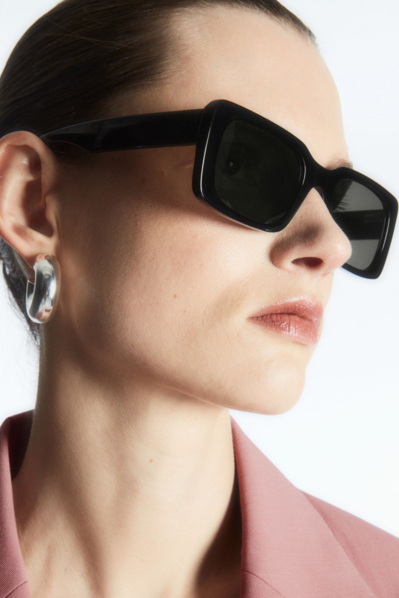 Dámské Sluneční Brýle COS Square-Frame Acetate Černé | JKUX-82135