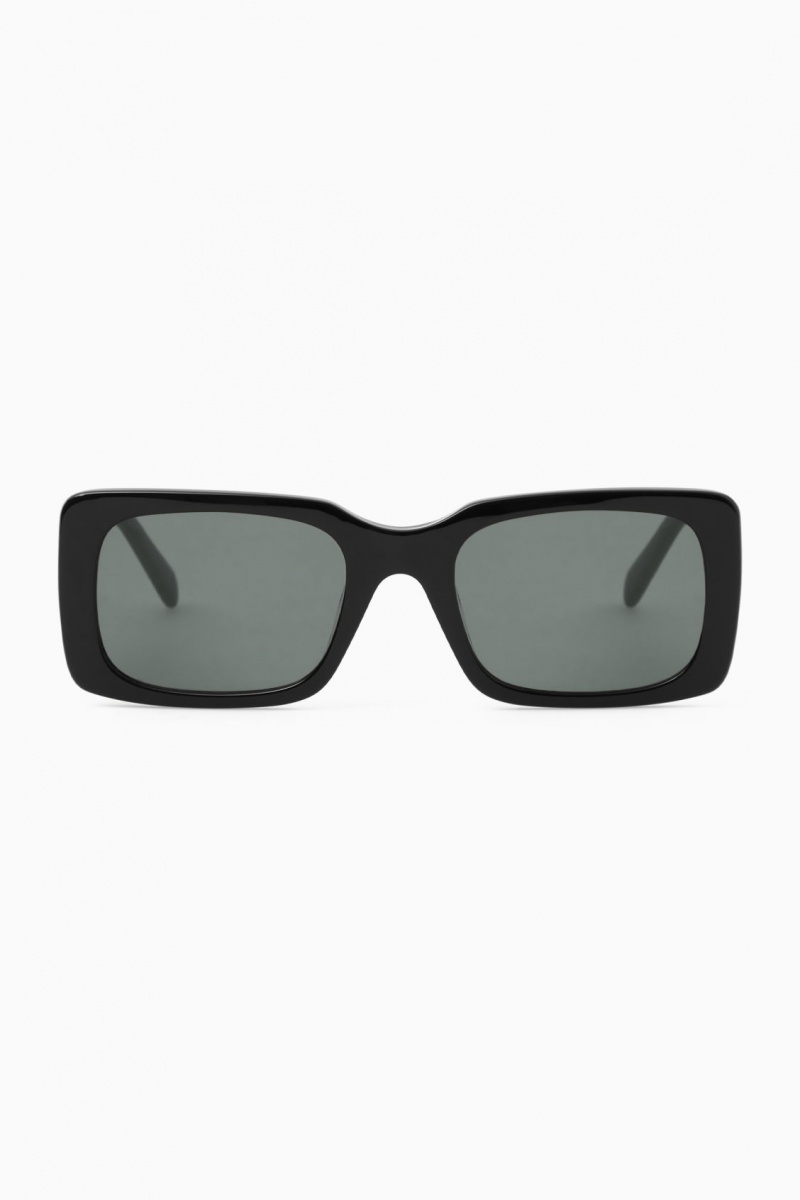 Dámské Sluneční Brýle COS Square-Frame Acetate Černé | JKUX-82135