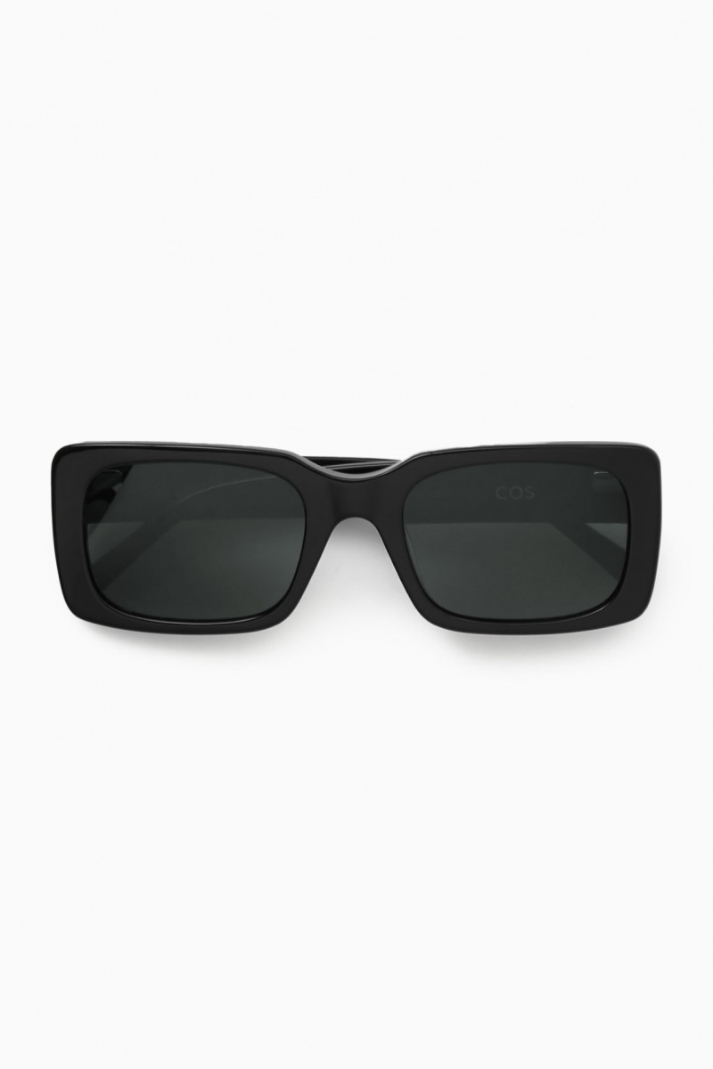 Dámské Sluneční Brýle COS Square-Frame Acetate Černé | JKUX-82135