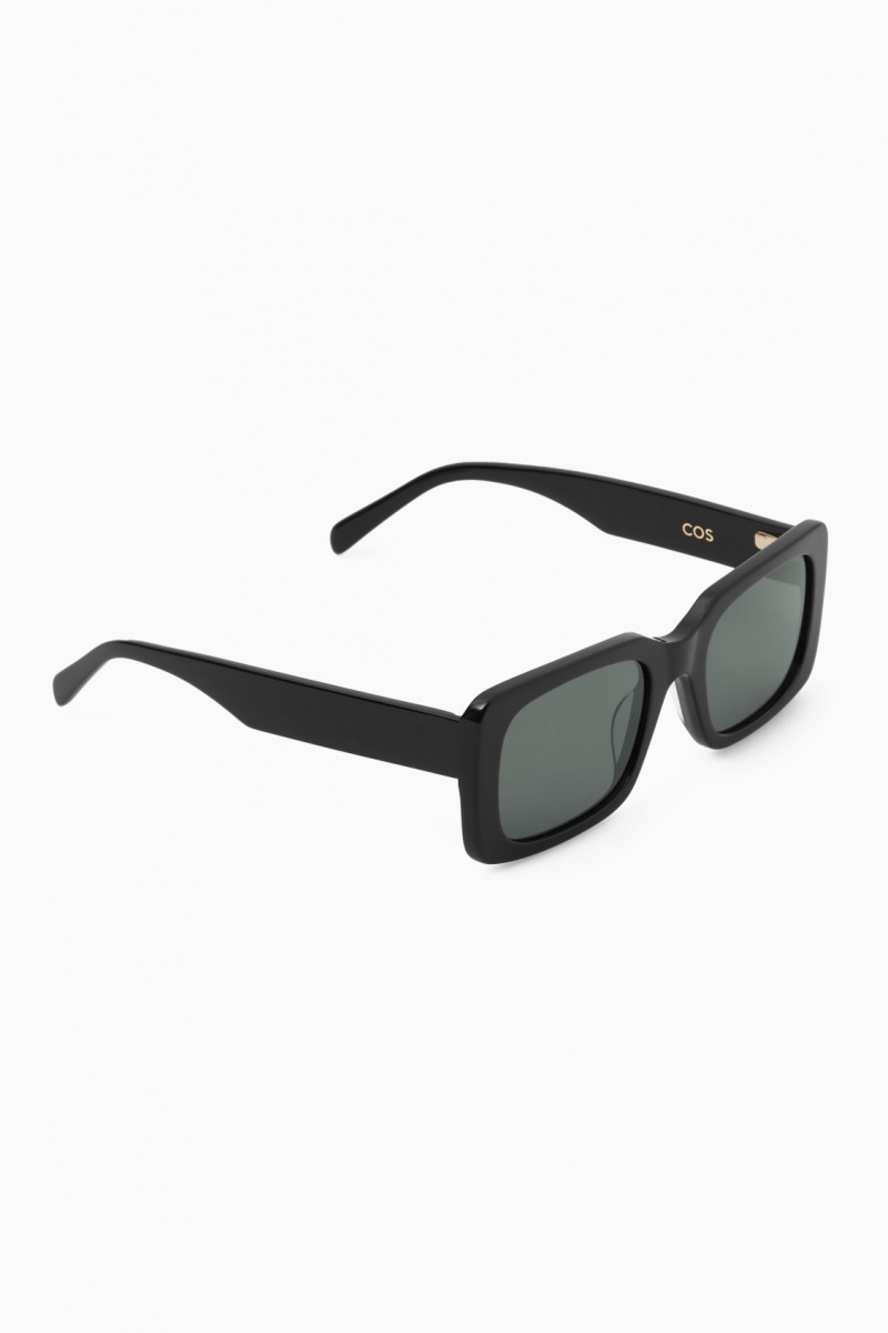 Dámské Sluneční Brýle COS Square-Frame Acetate Černé | JKUX-82135