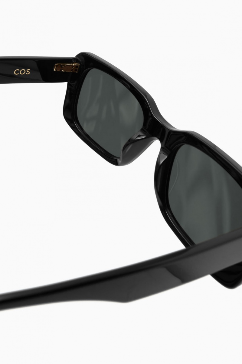 Dámské Sluneční Brýle COS Square-Frame Acetate Černé | JKUX-82135