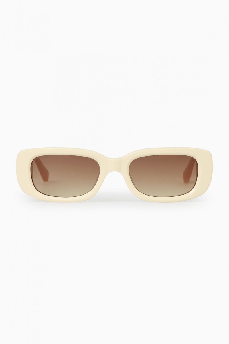 Dámské Sluneční Brýle COS The Rectangle Acetate Krém Růžové | NGCQ-47801
