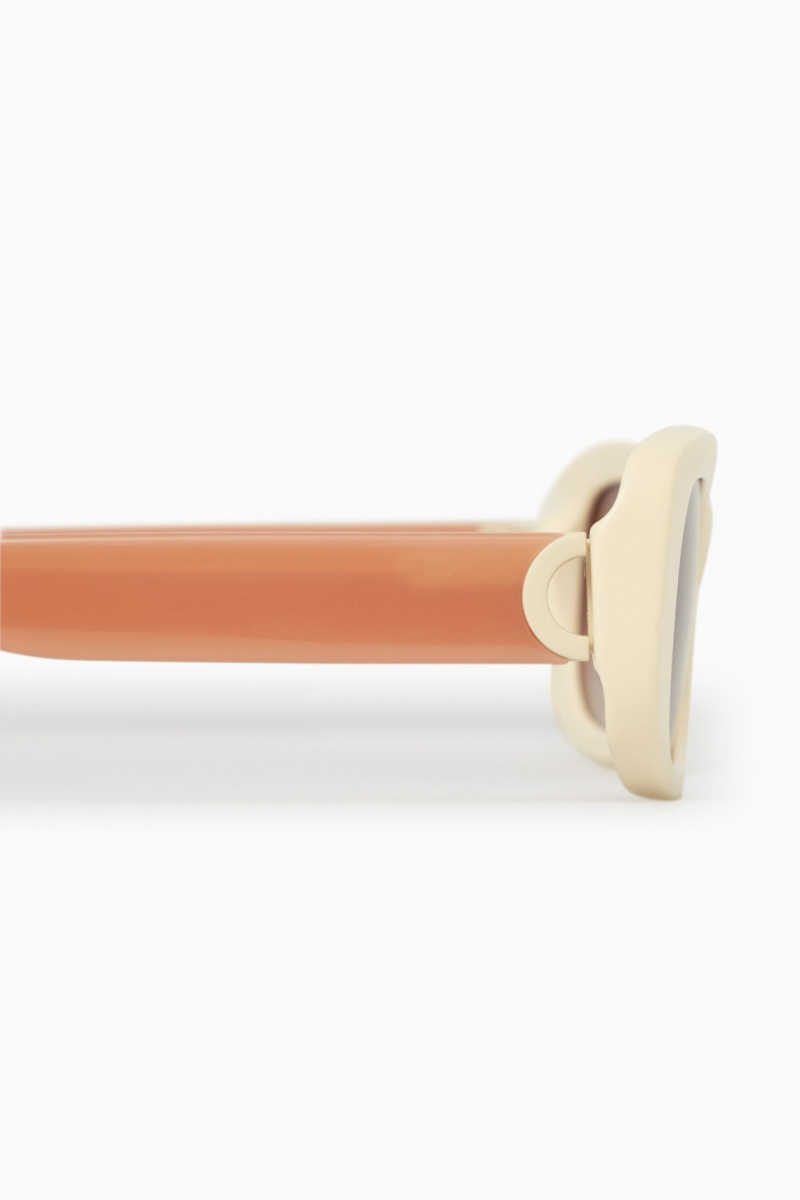 Dámské Sluneční Brýle COS The Rectangle Acetate Krém Růžové | NGCQ-47801