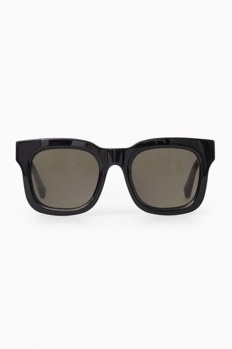 Dámské Sluneční Brýle COS The Square Acetate Černé | MRZL-82943