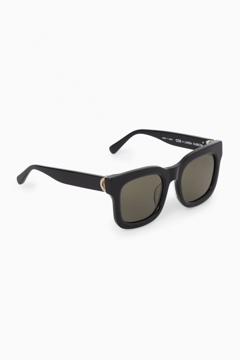 Dámské Sluneční Brýle COS The Square Acetate Černé | MRZL-82943
