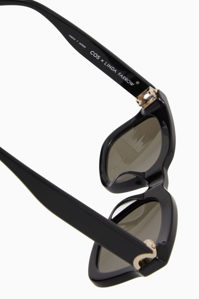 Dámské Sluneční Brýle COS The Square Acetate Černé | MRZL-82943