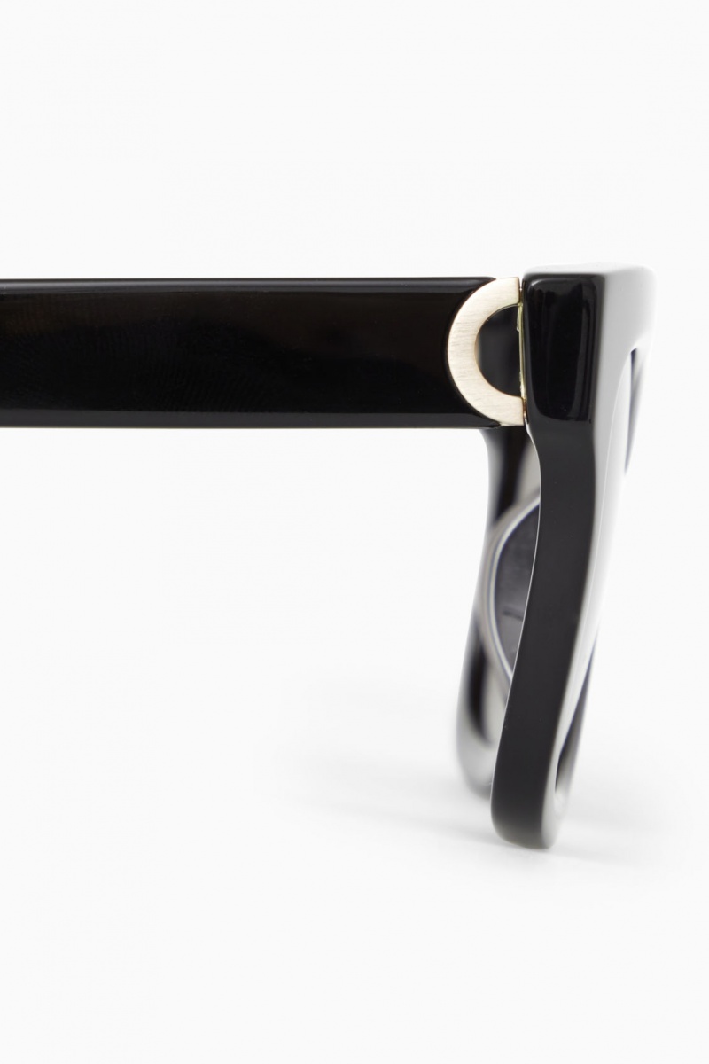 Dámské Sluneční Brýle COS The Square Acetate Černé | MRZL-82943
