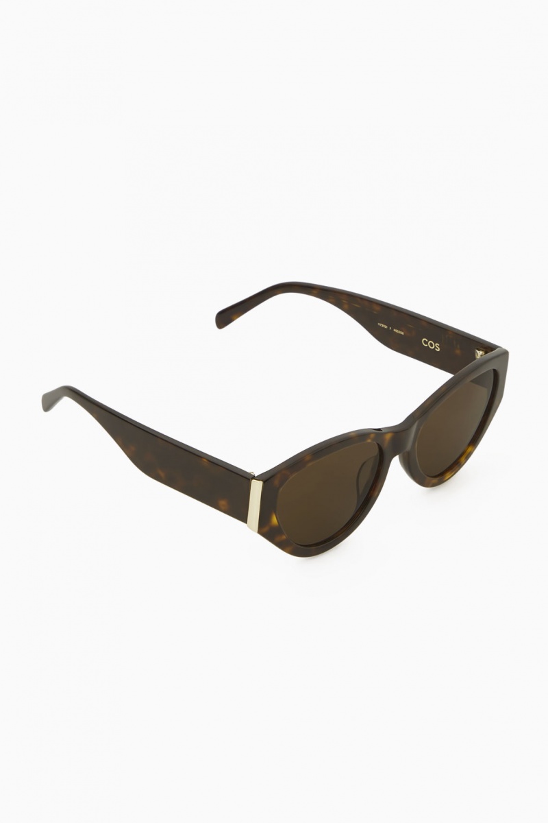 Dámské Sluneční Brýle COS Tortoiseshell Cat-Eye Hnědé | ASWG-39621